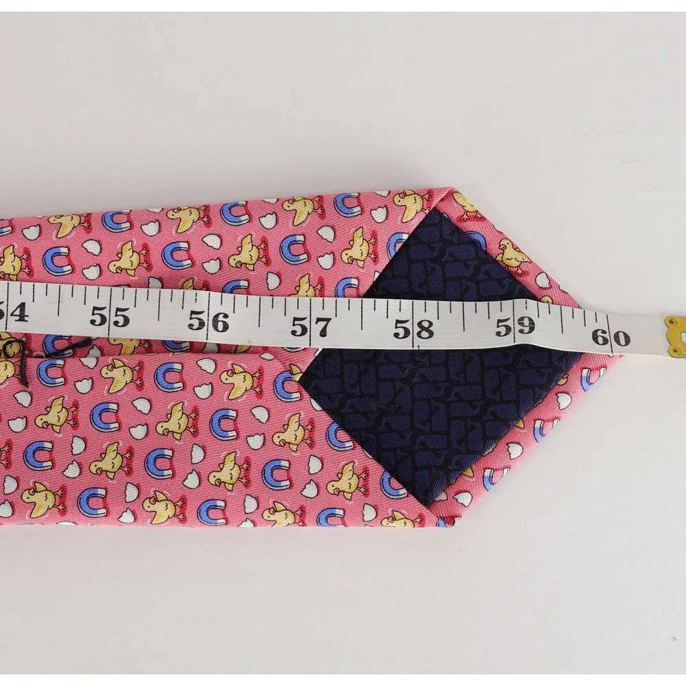 VINEYARD VINES Marthas 100% Silk Necktie USA Designer Pink Checks Magnets